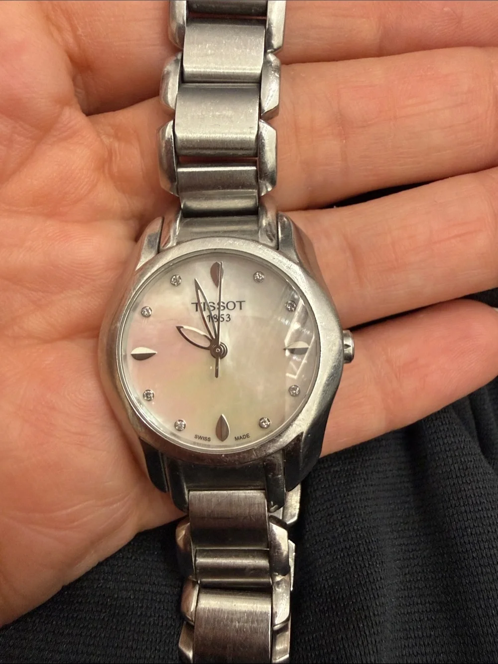 Tissot Silver Stainless Steel Women’s Watch with Mother-of-Pearl Dial
